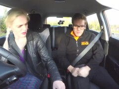 Fake Driving School Voluptuous redhead fucks in car Thumb