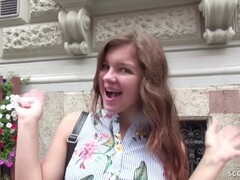 GERMAN SCOUT - 18 Jahre junge Renata ANAL gefickt bei Strassen Casting Thumb