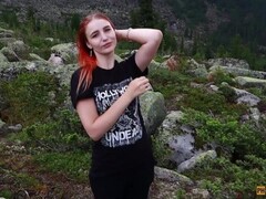 Sex And Blowjob In The Mountains With Beautiful Teen Girl - Stacy Starando Thumb