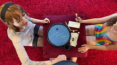 Hot Petite Tight Pussy Fit Slim Brunette Babe Alice and her Sexy Redhead BFF plays a Dice Challenge Thumb