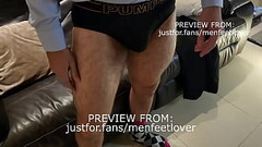 Businessman in motorcycle gets his body and feet worshipped Thumb