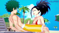 Momo Yaoyorozu and Kyoka Jiro and Izuku Midoriya intense sex. - My Hero Academia Hentai Thumb