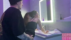 Gerageyn -Sex With a Stranger In a Public Toilet And Huge Creampie From a Big Dick Thumb