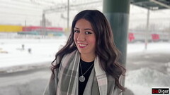 Public agent - Offered a girl from the station to undergo a casting right on a public train Thumb