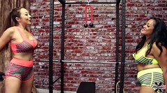 Fit Lesbians Maxine X &amp_ Nyssa Nevers Workout After Dildo Fucking! Thumb