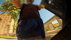 The wind makes my dick show when I ride a scooter Thumb