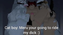 Bunnygirl and sanguine succubus enjoying cat boy dick Thumb