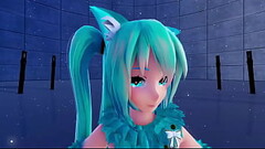 (Blue [K]nights) ［Ray-MMD 3D VR180］Cat Fate Cosplay Adult Miku［Girls］ Thumb