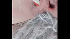 Sweet pussy squirts from a long candy Thumb