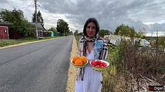 I asked Farmer girl to show how she grows juicy fruits and vegetables... Thumb