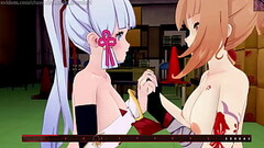 Genshin Impact: Fap Hero Normal level. (Eula, Ayaka, Yoimiya, Mona, Fischl, Layla, Faruzan, Dehya, C Thumb