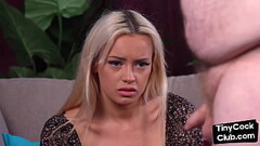 Teasing smalltitted 19yo blonde slut jerks off small dick Thumb