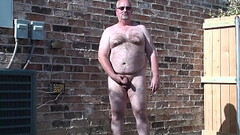 Big Hairy Guy Jerking Off Outside Thumb