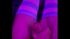 Cute femboy cums over floor Thumb