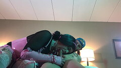 Transgender in Chastity Sucks Huge Cock Thumb