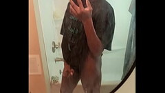 Pt3, stroking in the bathroom in mirror Thumb