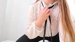 Sexy student with huge tits decided to make an amateur video when she returned home from college Thumb