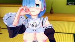 Loving Rem gives you a guided handjob in romantic atmosphere - Re Zero Thumb