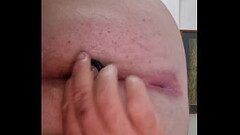 Butt plug insertion in my fat ass Thumb