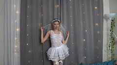 Bride rides big dildo Thumb