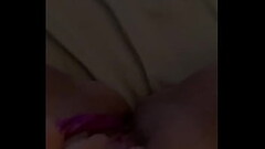 Panties to the side rubbing wet pussy. Thumb