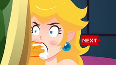 Princess Peach Very sloppy blowjob, deep throat and Throatpie - Games Thumb