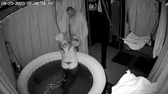 Wife swallows lover in the hot tub! Thumb
