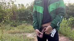 Hard cock not allowed me to piss outdoor. Thumb