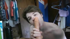 Horny Twink Niko Springs Sucks on Dildo Before Work Thumb