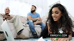 Naughty latina stepniece Claire Black rips her stepuncle cock out of his pants and sucks it as her s Thumb