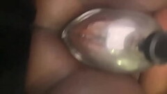My sexy chocolate lady pumping her pussy Thumb
