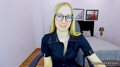Small tits blonde amateur babe poses on webcam Thumb