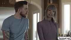 Smart Tgirl Itzel Saenz analed in the kitchen Thumb
