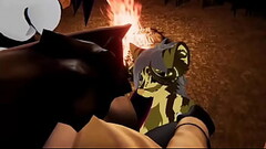 Two naughty furries having intimate moment by the firepit Thumb
