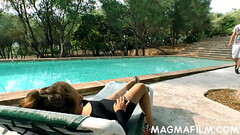 Naughty babe gets pounded at poolside Thumb