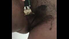 SEXY EBONY SHAVING HAIRY PUSSY IN SHOWER Thumb