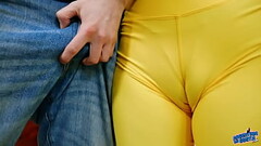 Skinny Babe Has Deep Puffy Cameltoe and Big Long Ass in Tight Leggings Thumb