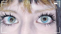 (&omega_) ⋆｡&deg_ ˗ˏˋ  My beauty blue bling eye contact lenses ‧₊˚彡ฅ&bull_&omega_&bull_ฅ Thumb