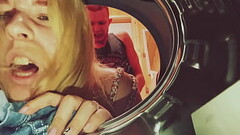 My stepsister got stuck in the washing machine and I decided to help her with my big dick Thumb