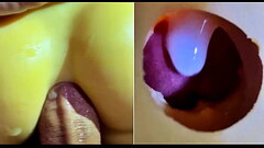 Filling your ass with hot cum! A huge dick cums in a tight ass! Anal orgasm! Thumb