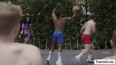 Adorable TS gets analed in basketball court Thumb