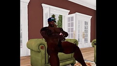 Big D Brown milks his huge cock Thumb