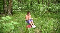 18 y.o. Made a pornnvideo in the forest for her lover'_s birthday! Thumb