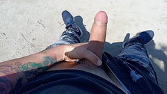 THE WALKING PERV IN THE PARK.  PUBLIC DICK FLASH MASTURBATION Thumb