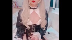 Big dick girl Aroma cosplays as a nun and masturbates Thumb