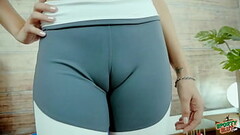 Puffy Cameltoe Tight Leggings Blonde Working Out Thumb