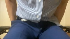 Immediately after coming home from work, I masturbate while touching my nipples in a suit 2 Thumb
