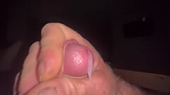 Close up cum Thumb