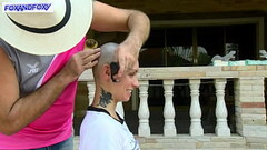 Behind the scenes: Lisa Fox shaving head bold Thumb