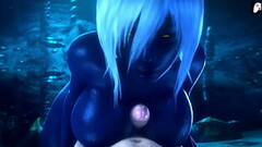 (4K) Black elf queen fucks her follower to enjoy her black ass and get a huge cumshot as a gift | 3D Thumb